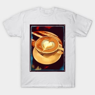 Coffee in the shape of a heart T-Shirt